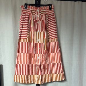Who What Wear Multicolor Striped A-Line Skirt